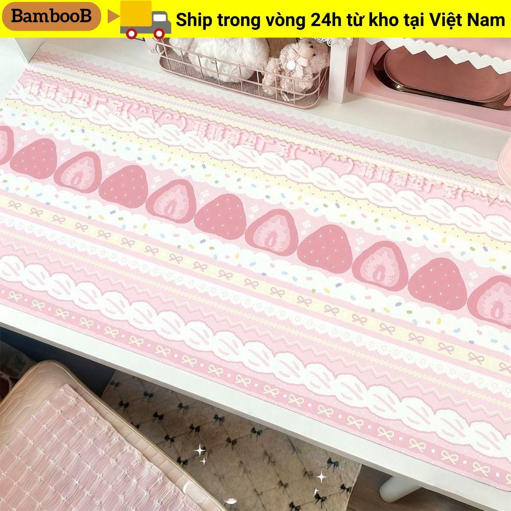 Khăn Trải Bàn Hoạt Hình BAMBOOB, Vải Lanh Chống Trơn Trượt, Dễ Thương, Trang Trí Máy Tính Để Bàn