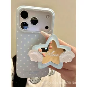 Hộp đựng gương hình ngôi sao chấm bi màu xanh lam Apple 17 / 16 / 15