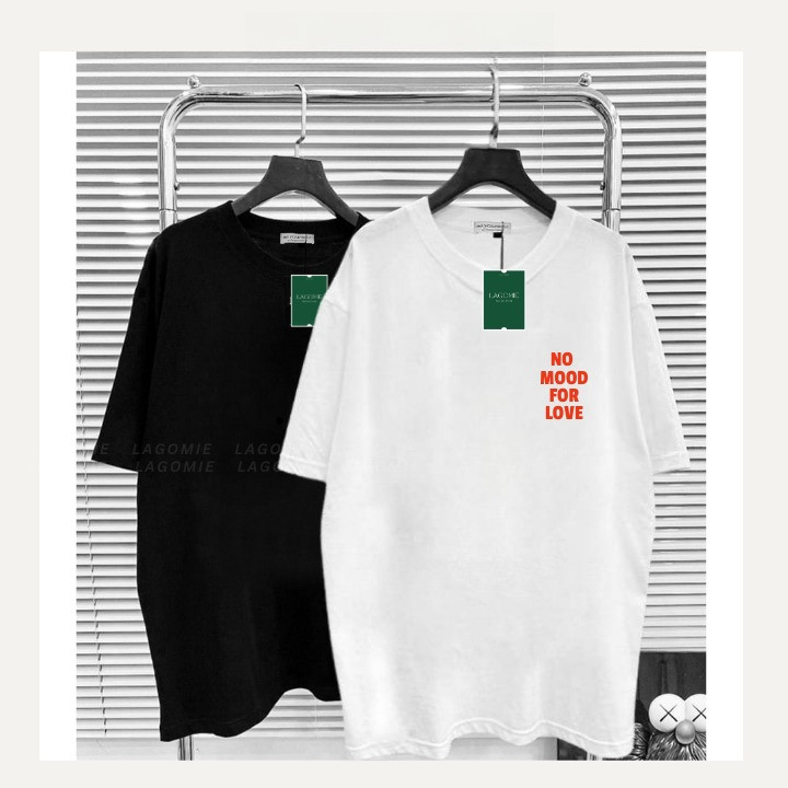 （Giao hàng 24h）Angela Áo Thun Form Rộng Cotton 100% NO MOOD FOR LOVE Tay Lỡ Local Brand Unisex Nam Nữ