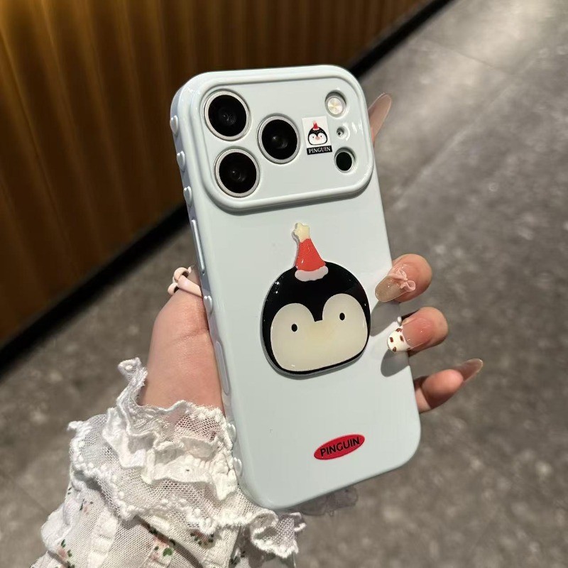 Vỏ điện thoại iPhone búp bê lợn hồng ba chiều dễ thương Vỏ cao su mềm iPhone - 11/12/13/14/15/16/17/Plus/Air/Pro/Max