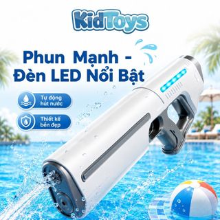 Đồ Chơi Phun Nước Điện KidToys Tự Hút Nước - Có Đèn LED, Chống Thấm Cho Bé Chơi Hè