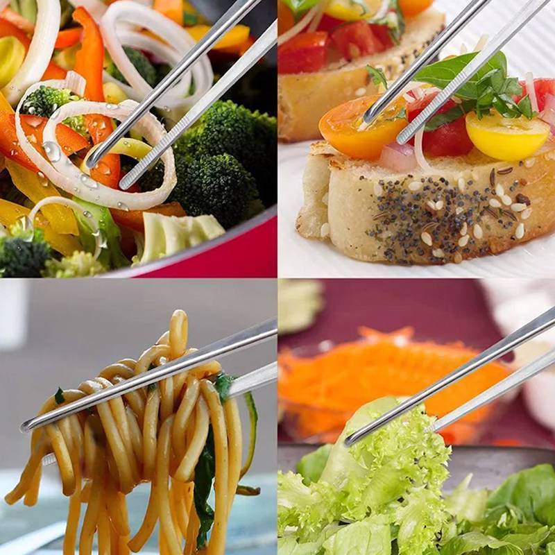 CyinYP 1 Nhíp Nhà Bếp Bằng Thép Không Gỉ BBQ Nhíp Thực Phẩm Kẹp Cho Dã Ngoại Thịt Nướng Nấu Dụng Cụ Nhà Bếp Vinh Quang