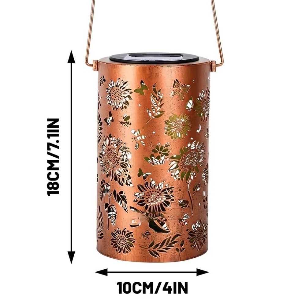 Đèn chiếu ngoài trời FEDAOG, Đèn lồng sân vườn hướng dương chống nước đầy màu sắc, Đèn lồng treo trang trí sân vườn LED lâu trôi