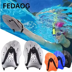 FEDAOG 1 Cặp Mái Chèo Ếch Bơi, Trẻ Em / Người Lớn Có Dây Silicon Mái Chèo Bơi, Có Thể Điều Chỉnh Tự Do Phong Cách Bền Đẹp Vây Tay Flippers Huấn Luyện Bơi