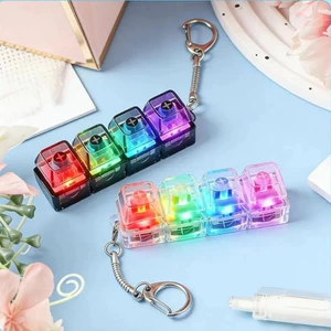 Bàn Phím LED Móc Khóa Fidget Đồ Chơi Pha Lê Clicker Đồ Chơi Cảm Giác Để Giảm Căng Thẳng Đầu Ngón Tay Fidget Tiện Ích Cho Người Lớn Kid