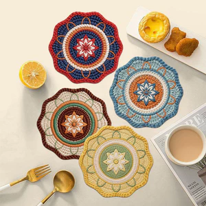 Mandala Placemat Len 3D Hiệu Ứng Tự Làm Xuyên Biên Giới Thảm Cách Nhiệt Placemat Ánh Sáng Sang Trọng Bán Chạy Chống Trơn Trượt Chống Mài Mòn