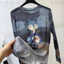 Milyfashion Hoạt Hình Cáo In Gạc Áo Thun Dài Tay Mùa Hè Phong Cách Mới Rời Mỏng Hơn Nhìn Xuyên Qua Kem Chống Nắng Top
