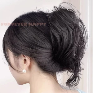 Curly Messy Chignon Bun Hair Piece - Kéo Updo Scrunchies để mặc hàng ngày Công việc dự tiệc