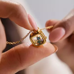 Shuling Openable DIY Mặt dây chuyền Vòng cổ rỗng 18K Trang sức giữ màu vàng