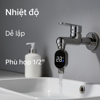 Nhiệt kế nước LED Phòng tắm vòi hoa sen bằng thép không gỉ chống nước Màn hình hiển thị nhiệt độ cho bé