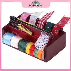 MYPANDA 1x 1: 12 Nhà Búp Bê Thu Nhỏ Hộp May Vintage Có Kéo Bộ Trang Trí.