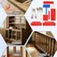 Bộ dụng cụ tạo hạt gỗ 11 chiếc, Dụng cụ vẽ tranh hạt gỗ 7 "Con lăn hạt gỗ giả để trang trí phòng tường