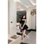 ĐẦM REN 2 DÂY CHOÀNG CỔ PHỐI TƠ PHỒNG XOÈ, 2màu BYJOLIE