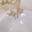 Bông tai đính hoa pha lê tinh tế thanh lịch dành cho nữ Bông tai Zircon sel Cô dâu Quà tặng trang sức tiệc cưới [Mina]