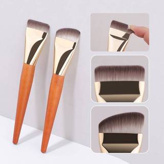 Bàn chải trang điểm VRZ Bàn chải nền Đầu phẳng Tay cầm bằng gỗ Chất lỏng Kem nền che khuyết điểm Bàn chải nữ Mặt đế trang điểm Dụng cụ làm đẹp HOT