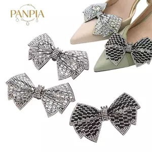 PNPIA- 1Pc Sang Trọng Kim Cương Giả Nơ Giày Bule Sáng Bóng Nơ Giày Kẹp Cưới Cô Dâu Giày Trang Trí Cao Gót Quyến Rũ Trang Sức