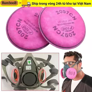BAMBOOB 1 Cái Bộ Lọc P100, Hạt Hạt Hạt Chống Sợi Thủy Tinh Lọc Cotton, 6200 / 7502 / 7501 / 6800 Series Bụi 2097 / 2091 Bộ Lọc Khí Tranh Phun Công Nghiệp