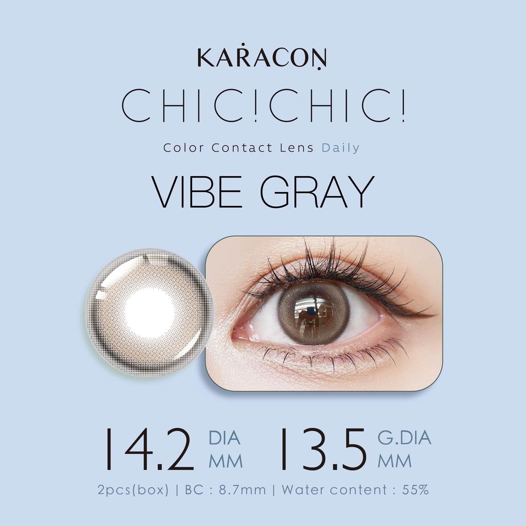 [Lens 1 Ngày] - Lens Màu Tự Nhiên KARACON CHIC CHIC - #17 Vibe Gray (2 Chiếc)