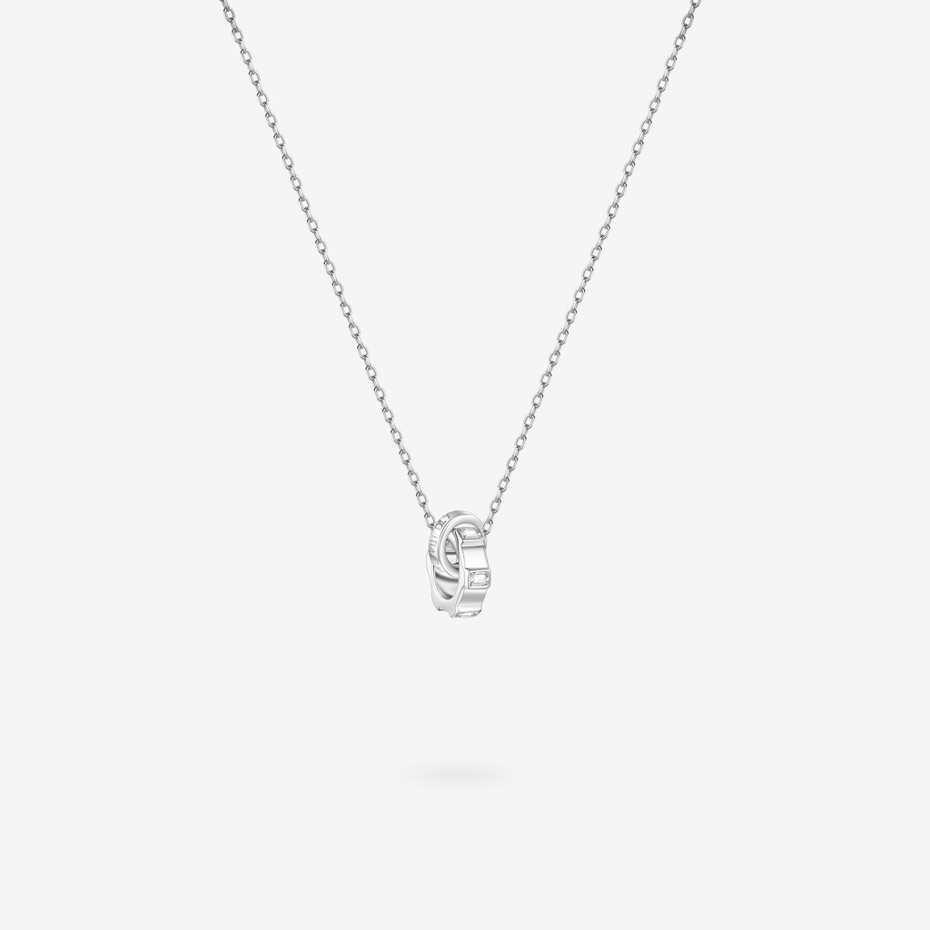 FANCIME "Khóa thời gian vô hạn" Cặp đôi hứa hẹn Dây chuyền bạc Sterling