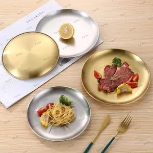Đĩa du lịch di động PYCOU, Đĩa Salad trái cây có thể xếp chồng nhẹ, Khay kim loại sang trọng Chống rỉ sét Khay cắm trại Du lịch