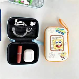 Hộp đựng SpongeBob dễ thương cho phụ kiện di động Bộ sạc /TWS / Tai nghe / Bộ sắp xếp cáp