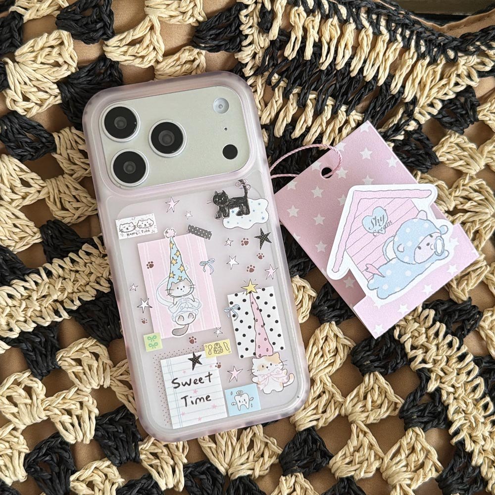 Ốp Lưng Cứng Tương Thích Với iPhone 15 15Pro 15ProMax 16 16Pro 16ProMax 17 17Pro 17ProMax Vỏ Họa Tiết Mèo Con Mũ Dài