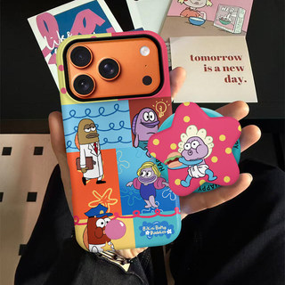 Họa tiết chú hề sai lầm với vỏ bảo vệ chân đế ngôi sao cho iPhone 11 12promax 13pro15pro 15promax 14 14promax 14pro 16 pro max 16 plus 17 17promax ốp lưng hai trong một