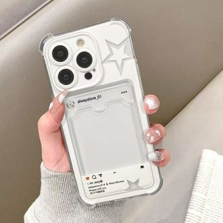 Dành Cho IPhone 17 16 15 14 13 12 11 Pro Max X XR XS Max 7 8 Plus Thời trang trắng sao thẻ túi điện thoại trường hợp