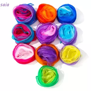 Khăn Lụa Vuông SAIA Đa Năng, Khăn Quàng Màu Gradient, Phụ Kiện Múa, Nhạc, Trình Diễn, Đạo Cụ Juggling, Nhịp Điệu, Khăn Cho Ban Nhạc