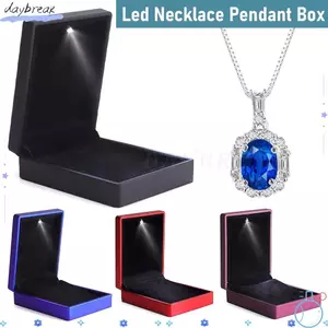 DAYBREAK Led Vòng Cổ Mặt Dây Chuyền Hộp, Nhẫn Vô Hình Lá Sen Trang Sức Phong Cách, Trưng Bày Bông Tai Có Đèn Hộp Trang Sức Đính Hôn