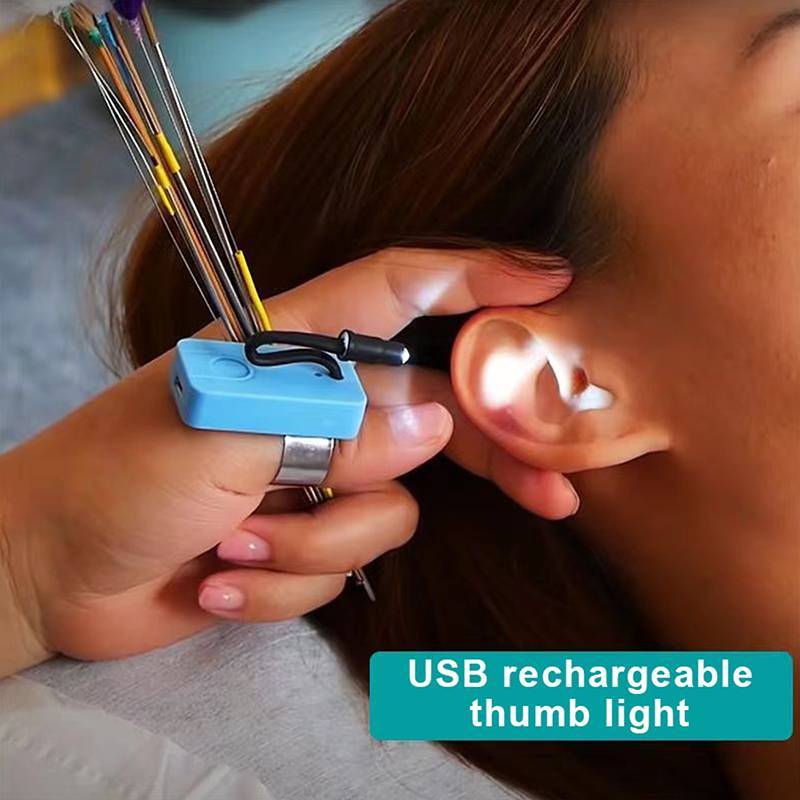 AN.MART Ear Piing Tool Đèn ngón tay cái có thể sạc lại Đèn loại bỏ sáp ba cấp để làm sạch thực tế Đèn tai Pi Thumb Supplies VN