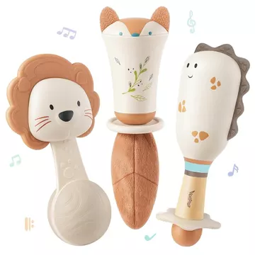 Lục lạc cho bé - Đồ chơi mọc răng 3-6 tháng, Đồ chơi cho bé 0-6 tháng tuổi, Đồ chơi giác quan cho trẻ sơ sinh, Lục lạc cho bé 0-6 tháng tuổi, Quà tặng tắm cho bé màu trung tính (3 CÁI)