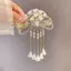 PNPIA- Rỗng Nơ Kẹp Tóc Cho Nữ Pha Lê Hoa sel Vuốt Tóc Bé Gái Thời Trang Thanh Lịch Sáng Bóng Barrettes Phụ Kiện Tóc