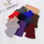 PNPIA- 1 Cặp Găng Tay Nửa Ngón Ngắn Dệt Kim Nhiều Màu Sắc Thu Đông Dệt Kim Co Giãn Ấm Cổ Tay Găng Tay Màu Trơn Mùa Đông Phụ Kiện Đi Xe Đạp