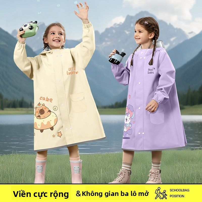 Trẻ Em Áo Mưa Trẻ Em Bé Trai Bé Gái Học Sinh Tiểu Học Chuyên Dụng Bé Trai Phong Cách Mới Trẻ Em Áo Mưa Poncho