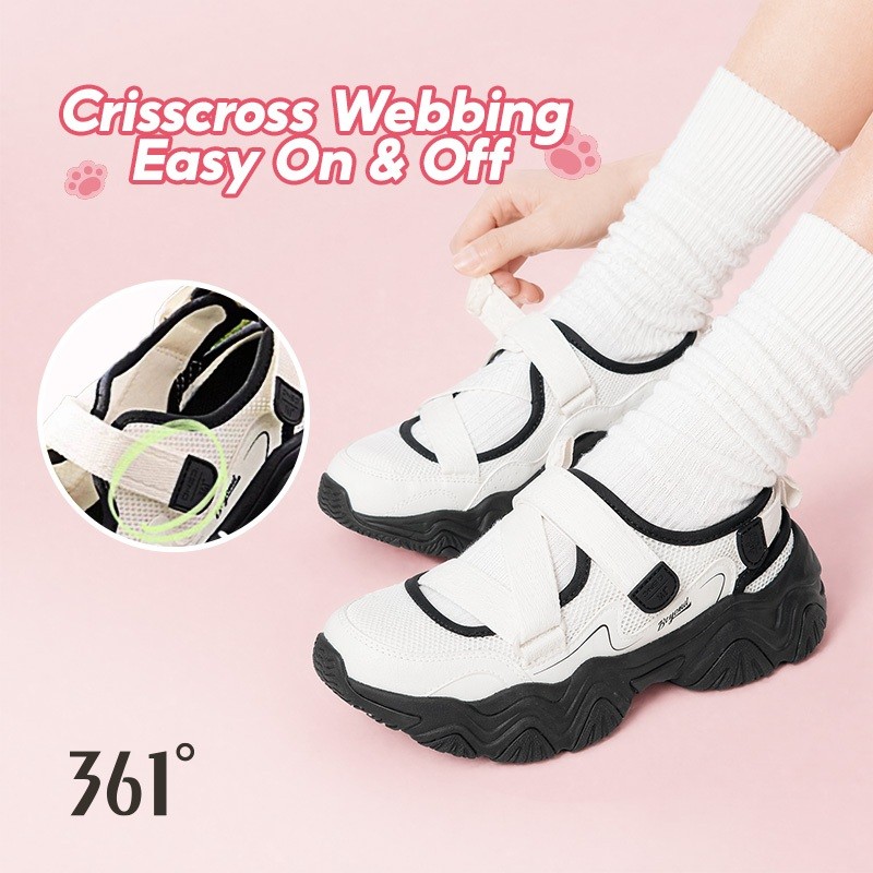 361° Dép Nữ Đế Xuồng Cao Cấp Tăng Chiều Cao 5Cm Dáng Đẹp Khóa Dán Tiện Lợi Phong Cách Hàn Quốc