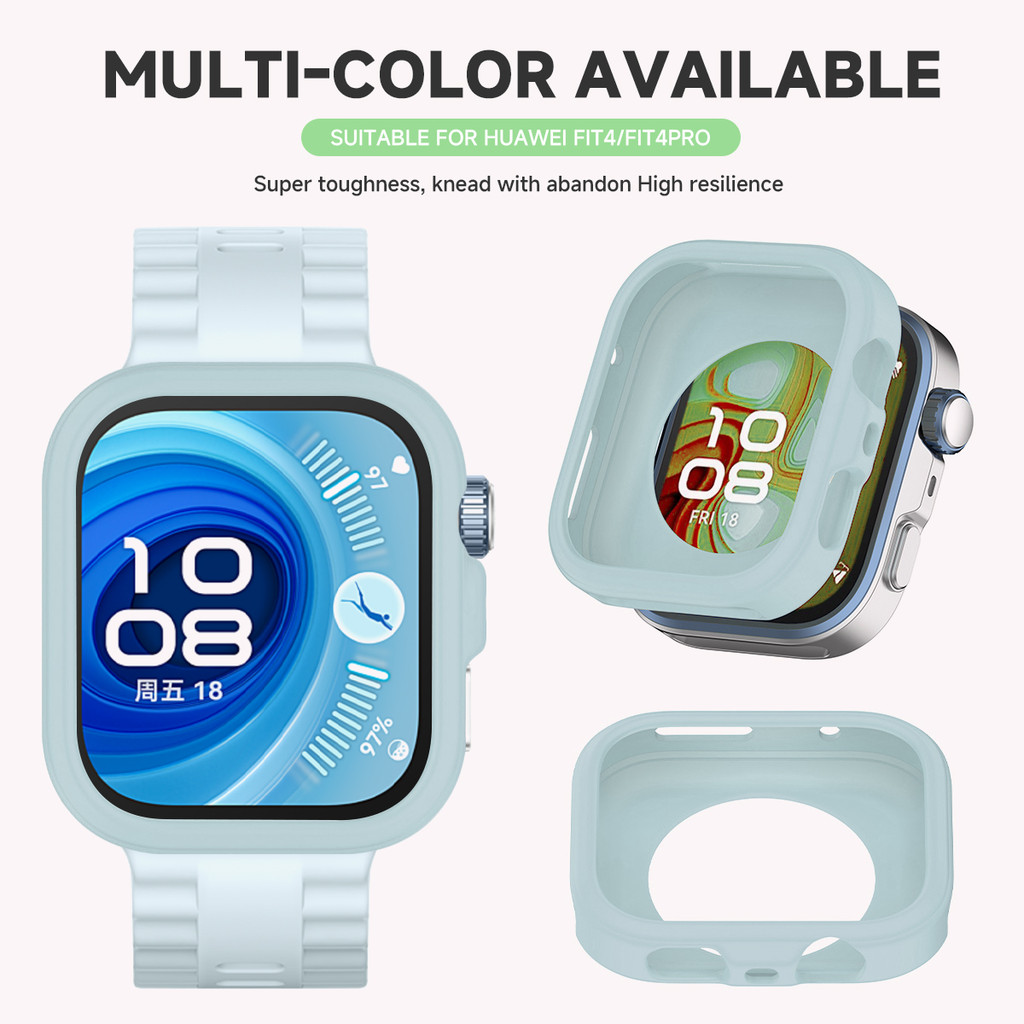 Ốp lưng + dây đeo silicon cho Huawei Watch Fit 5 Pro / Fit 4 Pro / Fit 5 / Fit 4, phụ kiện thay thế vỏ thể thao