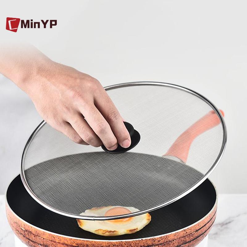 CMinYP Splatter Màn Hình Chống Mỡ Chảo Chiên Dầu Bắn Bảo Vệ Nắp Lưới Mịn Bắn Bảo Vệ Nắp Nắp Dụng Cụ Nhà Bếp Vinh Quang