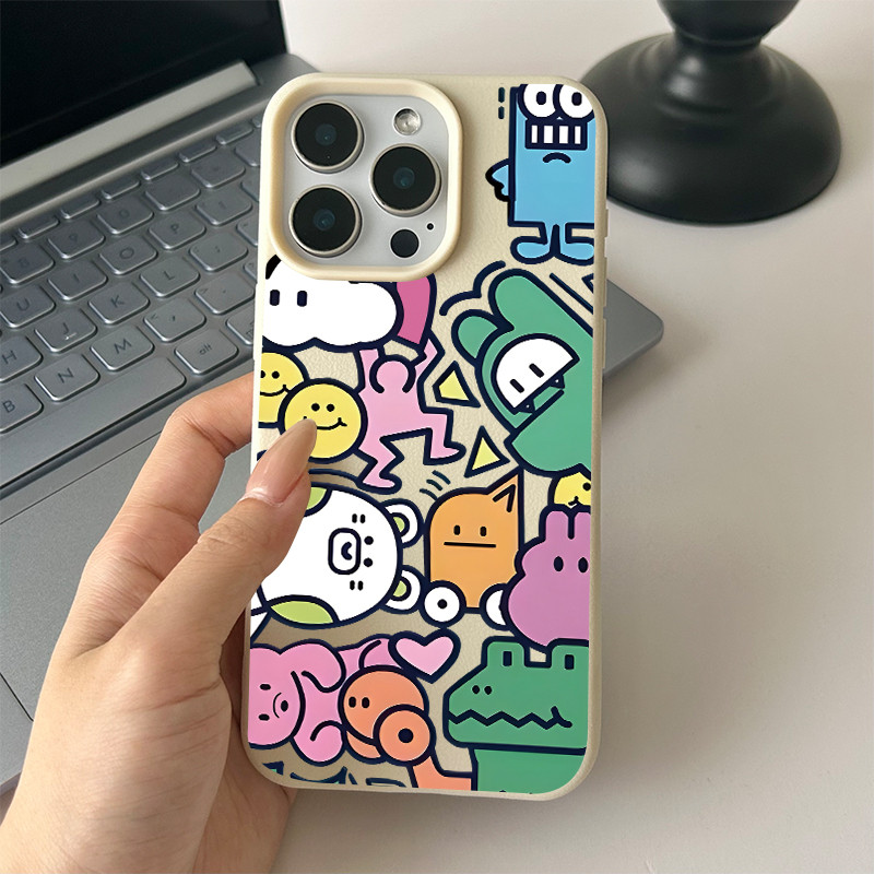 Ốp điện thoại cho iPhone 17 16 Pro Max 15 14 13 12 11 Hình vẽ nhân vật dễ thương