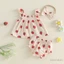 Bé Gái Dâu Trang Phục Bay Tay Babydoll Áo Ruffle Quần Short Và Nơ Đầu Bộ Mùa Hè