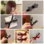 DELMER Kim Cương Giả Vịt Bill Kẹp, Top Barrette Phong Cách Hàn Quốc Nơ Nhung Kẹp Tóc, Phụ Kiện Tóc Ngọt Ngào Màu Đỏ Đen Nổ Bên Kẹp Nữ