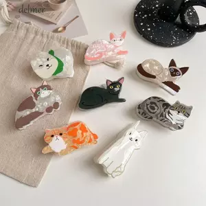 DELMER Động Vật Chó Vuốt Tóc, Hoạt Hình Chó Con Mèo Kẹp Tóc, Động Vật Thời Trang Cá Mập Kẹp Mèo Con Nữ Mũ Nữ