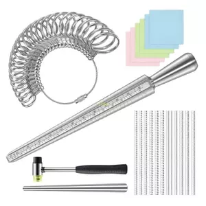 Flgo Bộ kích thước nhẫn sành điệu với phụ kiện máy đo ngón tay và kẹp ngón tay cho nhẫn chắc chắn Làm dụng gia đình Thủ công Supplie