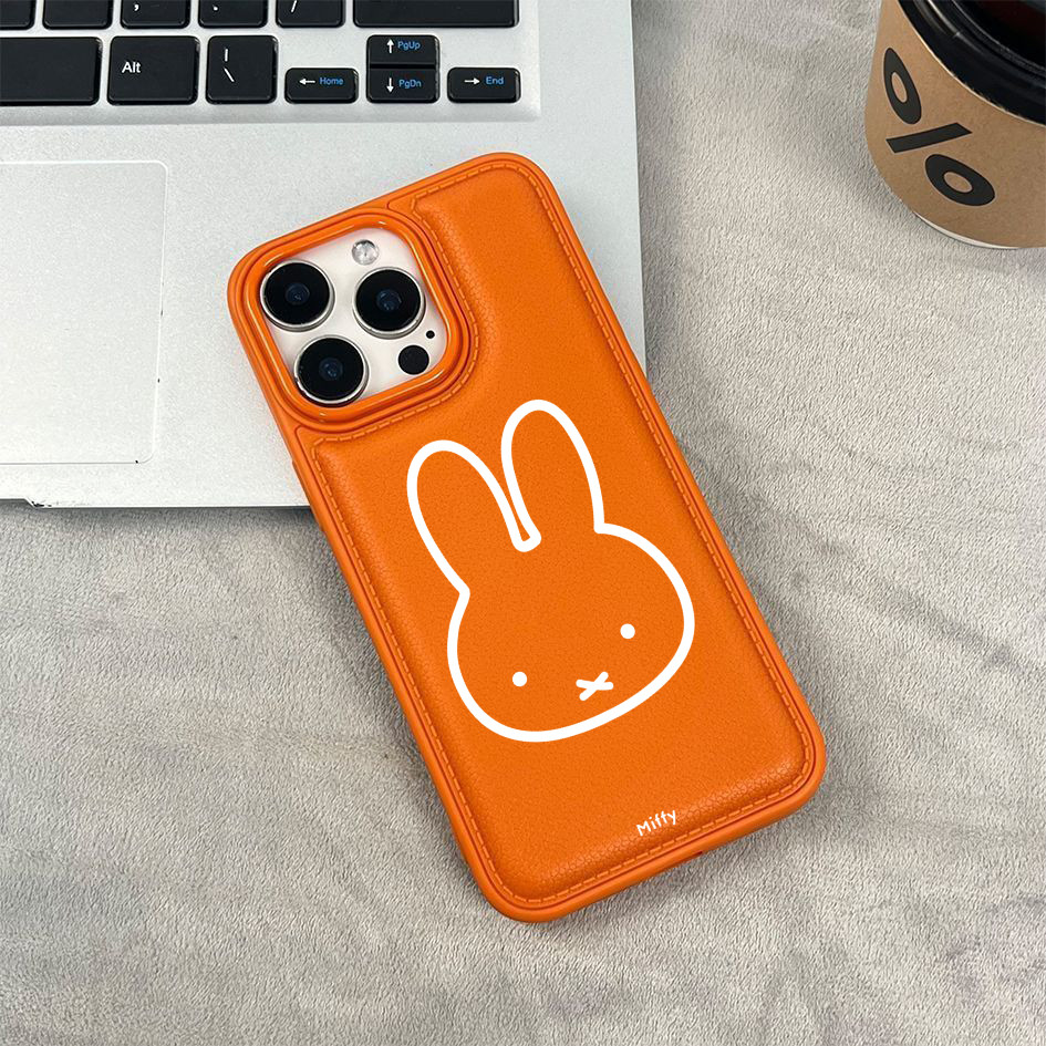 Ốp điện thoại iPhone họa tiết hình bóng Miffy tối giản cho iPhone 17/16 Pro Max/15/14/13/12/11