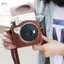apill GOWENIC PU Leather Vintage Camera Case cho Mini 90 Bảo vệ tinh tế với dây đeo vai có thể điều chỉnh (Màu nâu)