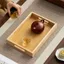 WANYEDI Khay Gỗ Tre, Có Tay Cầm Khay Bảo Quản Thực Phẩm Hình Chữ Nhật, Khay Trang Trí Khay Phục Vụ Màu Phòng Tắm