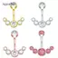 AqToCna Pha Lê Bụng Nút Nhẫn Rốn Nhẫn Zircon Tòn Ten Cơ Thể Bụng Barbell Trang Sức Xuyên Bụng Nút Nhẫn Dành Cho Nữ Bụng Rốn Stud Nhẫn AqToCna