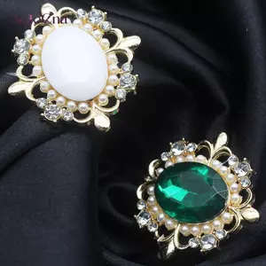 AqToCna 29 * 32mm Hợp Kim Tinh Tế Kim Cương Giả Bule Nơ Phụ Kiện Tóc Chất Liệu Phụ Kiện Cưới Lời Mời Trang Trí AqToCna