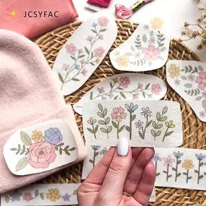 JCSYFAC Hoa Nhiều Màu Sắc Hòa Tan Trong Nước May Tay Ổn Định Hoa Hướng Dương Có Thể Giặt Thêu Ổn Định Kim Thực Hành Mới