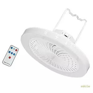 Exhila Quạt Di Động Đèn Sạc USB Lều Cắm Trại Quạt Có Đèn 3 Màu Có Thể Điều Chỉnh Độ Sáng Tốc Độ Gió Thích Hợp Cho Ngoài Trời